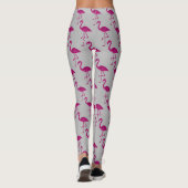Sparkly flamingo Roze sprankelend patroon grijs Leggings (Achterkant)