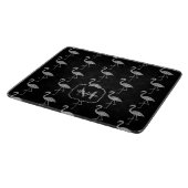 Sparkly flamingo Silver glitter Monogram Snijplank (Hoek)