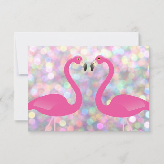 Sparkly Flamingo Wedding RSVP (Achterkant)