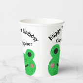 Sparkly Frog Happy Birthday Paper Cups Papieren Bekers (Rechts)