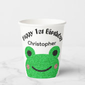 Sparkly Frog Happy Birthday Paper Cups Papieren Bekers (Voorkant)