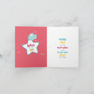 Sparkly Fun Funny Tooth Fairy Bedankt Kaart