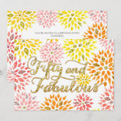 Sparkly Glitter Floral 50 Fabulous Birthday Kaart (Voorkant / Achterkant)