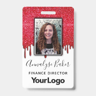 Sparkly Glitter Professional CNA Zurse Foto Naam Badge