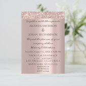 Sparkly Glitter Roos Gold Elegant Weddenschap Glit Kaart (Staand voorkant)