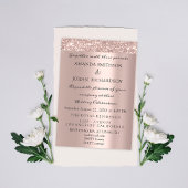 Sparkly Glitter Roos Gold Elegant Weddenschap Glit Kaart