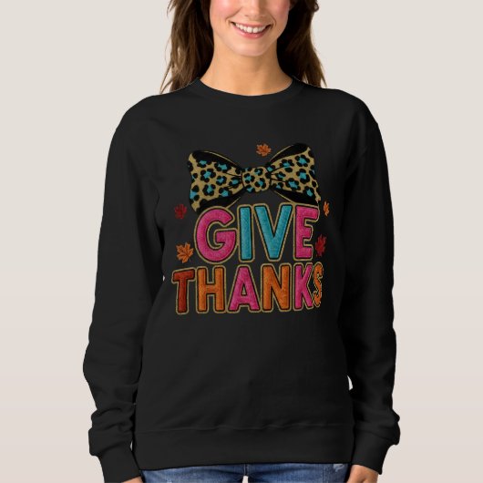 Sparkly Glitter Thanksgiving Holiday Trui (Voorkant)