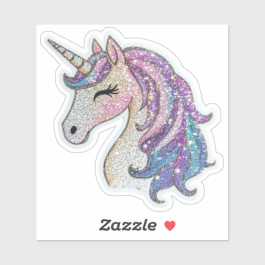Sparkly Glitter Unicorn Sticker (Vel)