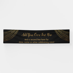 Sparkly Glittery Gold Garland voegt uw eigen tekst Spandoek