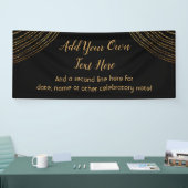 Sparkly Glittery Gold Garland voegt uw eigen tekst Spandoek (Beurs)