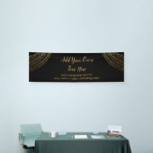 Sparkly Glittery Gold Garland voegt uw eigen tekst Spandoek (Beurs)