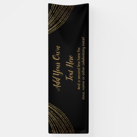 Sparkly Glittery Gold Garland voegt uw eigen tekst Spandoek (Verticaal)