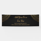 Sparkly Glittery Gold Garland voegt uw eigen tekst Spandoek (Horizontaal)