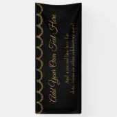 Sparkly Glittery Gold Garland voegt uw eigen tekst Spandoek (Verticaal)