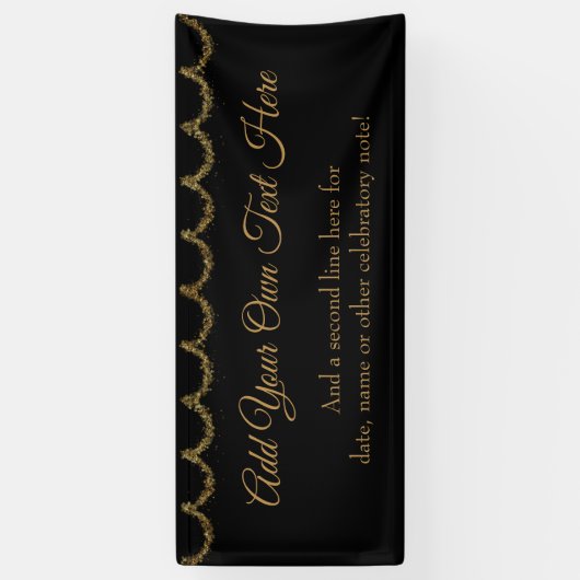 Sparkly Glittery Gold Garland voegt uw eigen tekst Spandoek (Verticaal)