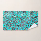 Sparkly Glittery Silver Leopard gepersonaliseerd Bad Handdoek (Handdoek)