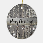Sparkly Glittery Silver Stringed Beads Keramisch Ornament (Links)