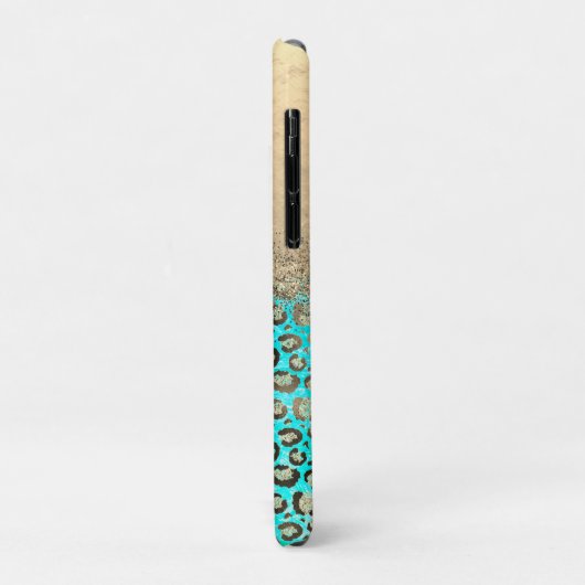 Sparkly Glittery Turquoise Leopard    Case-Mate iPhone Case (Achterkant/links)