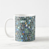 Sparkly Glitzy Silver Glitter Bling Koffiemok (Links)