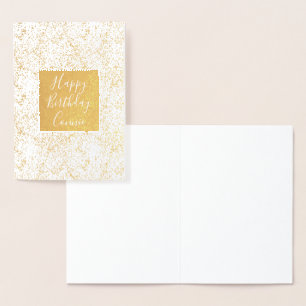 "Sparkly Gold Confetti Birthday" Folie Kaarten