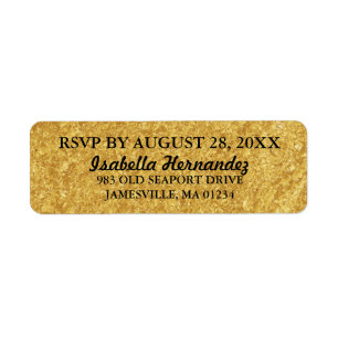Sparkly Gold Elegant RSVP Retouradres Labels