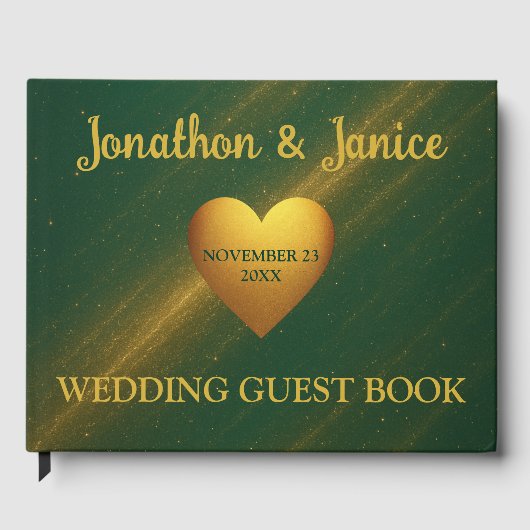 Sparkly Gold en Green Mystical Gastenboek (Voorkant)