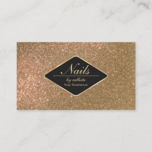 Sparkly Gold Glitter Black Make-up Nails Lash Hair Visitekaartje
