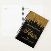 Sparkly Gold Glitter Hair Appointment Book Planner (Display)