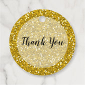 Sparkly Gold Glitter Laat Liefde Sparkle Bedankjes Labels (Achterkant)