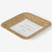 Sparkly Gold Glitter Name Graduparty Papieren Bordje (Gebogen)
