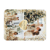 Sparkly Gold Heart Photo Merry Christmas Magnet (Horizontal)