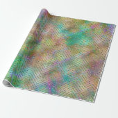 Sparkly Gold Rainbow Lights Chevron Pattern Cadeaupapier (Uitgerold)