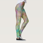 Sparkly Gold Rainbow Lights Chevron Pattern Leggings (Rechts)