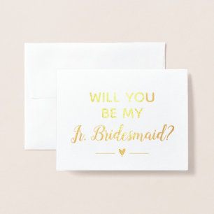 Sparkly Gold, zal jij mijn Jr bruidsmeisje voorste Folie Kaarten