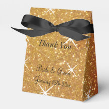Sparkly gouden glitter ritzy bruiloft gunst doos