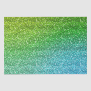 Sparkly Green & Blue Gradient Glitter Tissuepapier