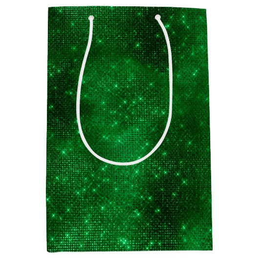 Sparkly Green Folie Medium Cadeauzakje (Voorkant)