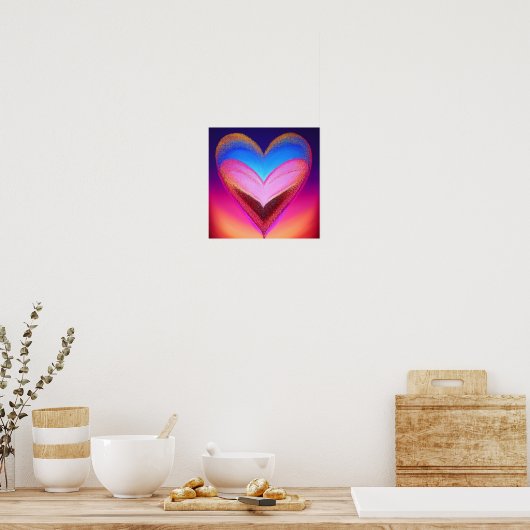 Sparkly Heart Abstract Poster (Keuken)