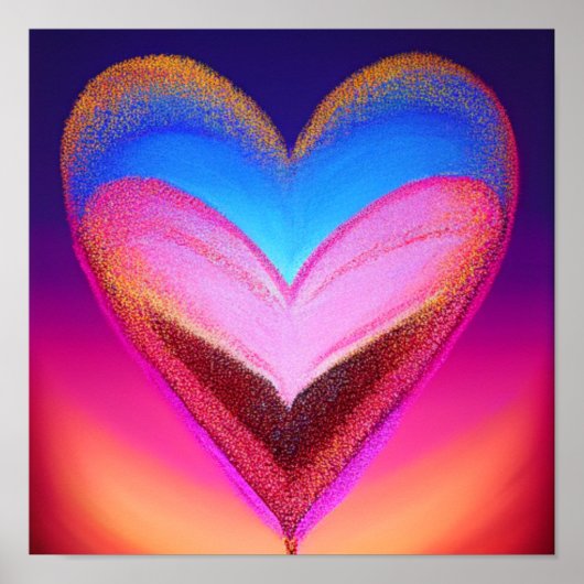 Sparkly Heart Abstract Poster (Voorkant)