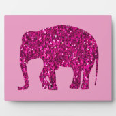 Sparkly heet roze Olifant faux fonkelt op roze Fotoplaat (Voorkant)