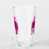 Sparkly heet roze Olifant faux sparkle Jouw naam Glas (Rechts)