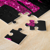 Sparkly heet roze Olifant faux sparkles Legpuzzel (Zijkant)