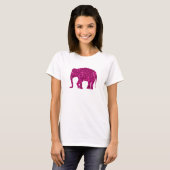 Sparkly heet roze Olifant faux sparkles T-shirt (Voorkant volledig)