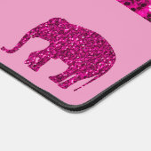 Sparkly heet roze Olifant sparkles Aangepaste naam Bureaumat (Hoek)