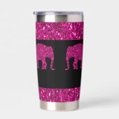 Sparkly hete roze Olifant sparkle Aangepaste naam Geïsoleerde Drinkbeker (Rechts)