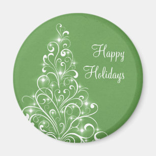 Sparkly Holiday Tree Magnet, Green Magneet