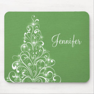 Sparkly Holiday Tree Mousepad, groen Muismat
