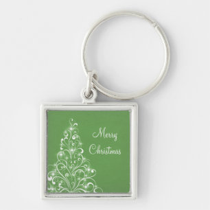 Sparkly Holiday Tree Premium-Sleutelhanger, groen Sleutelhanger