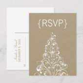 Sparkly Holiday Tree RSVP Briefkaart, latte Uitnodiging Briefkaart (Voorkant / Achterkant)