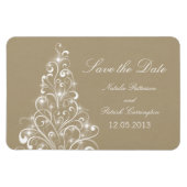 Sparkly Holiday Tree Save the Date Magnet, Beige Magneet (Horizontaal)